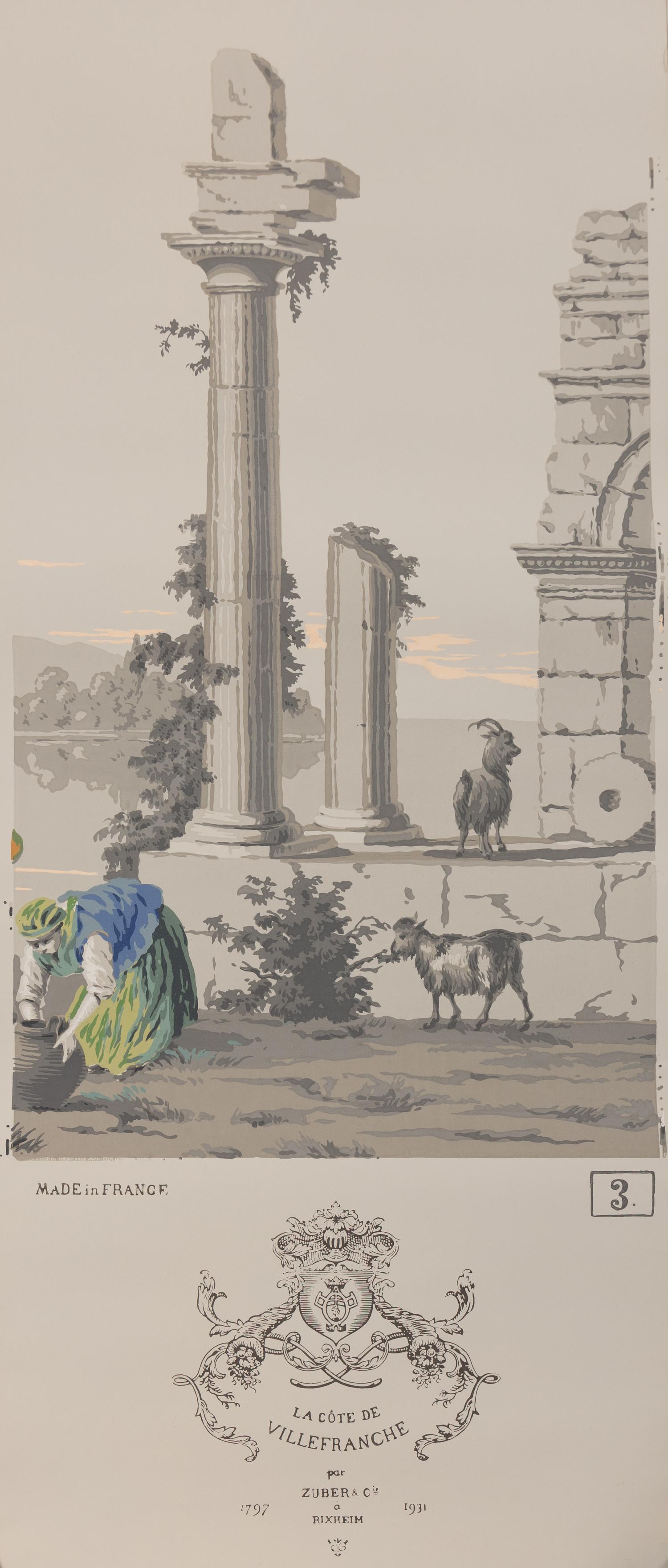 A Complete Set of Fourteen Zuber et Cie. La Cote de Villefranche Wallpaper Panels