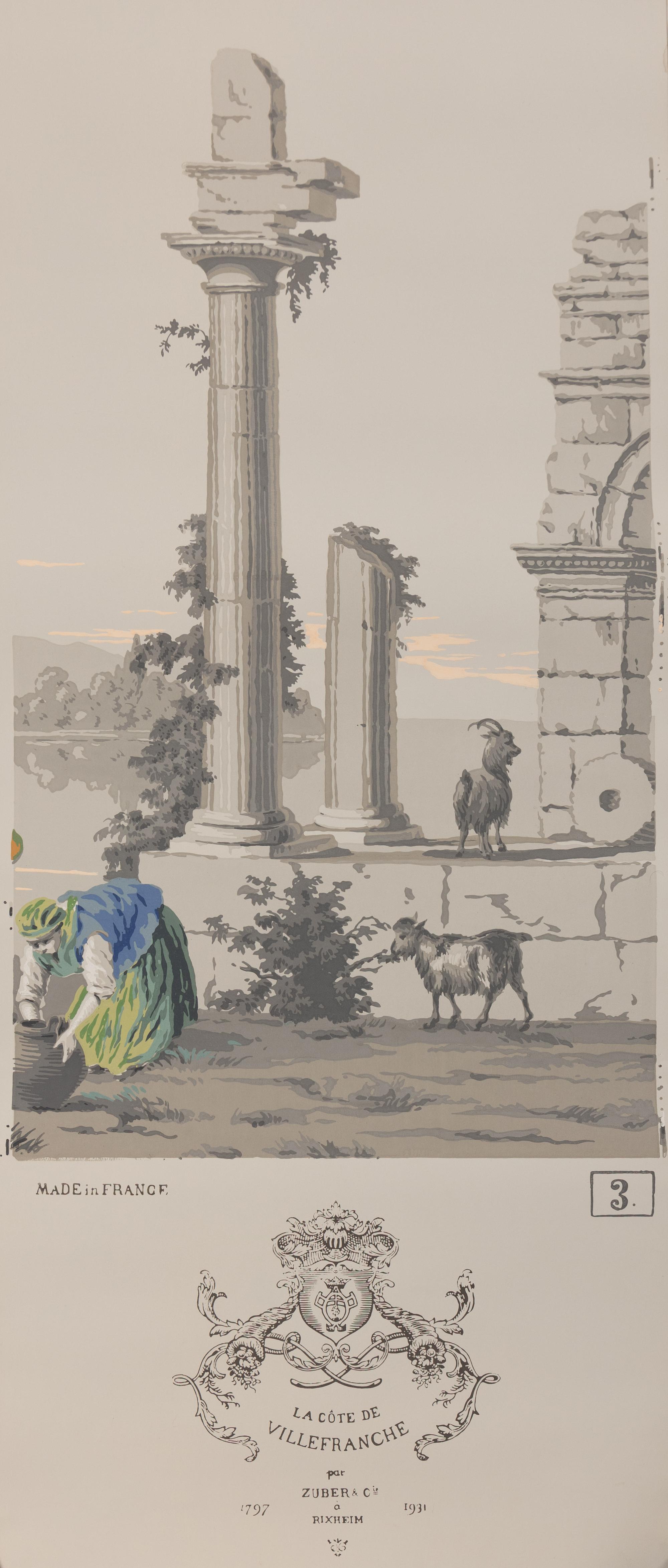 A Complete Set of Fourteen Zuber et Cie. La Cote de Villefranche Wallpaper Panels