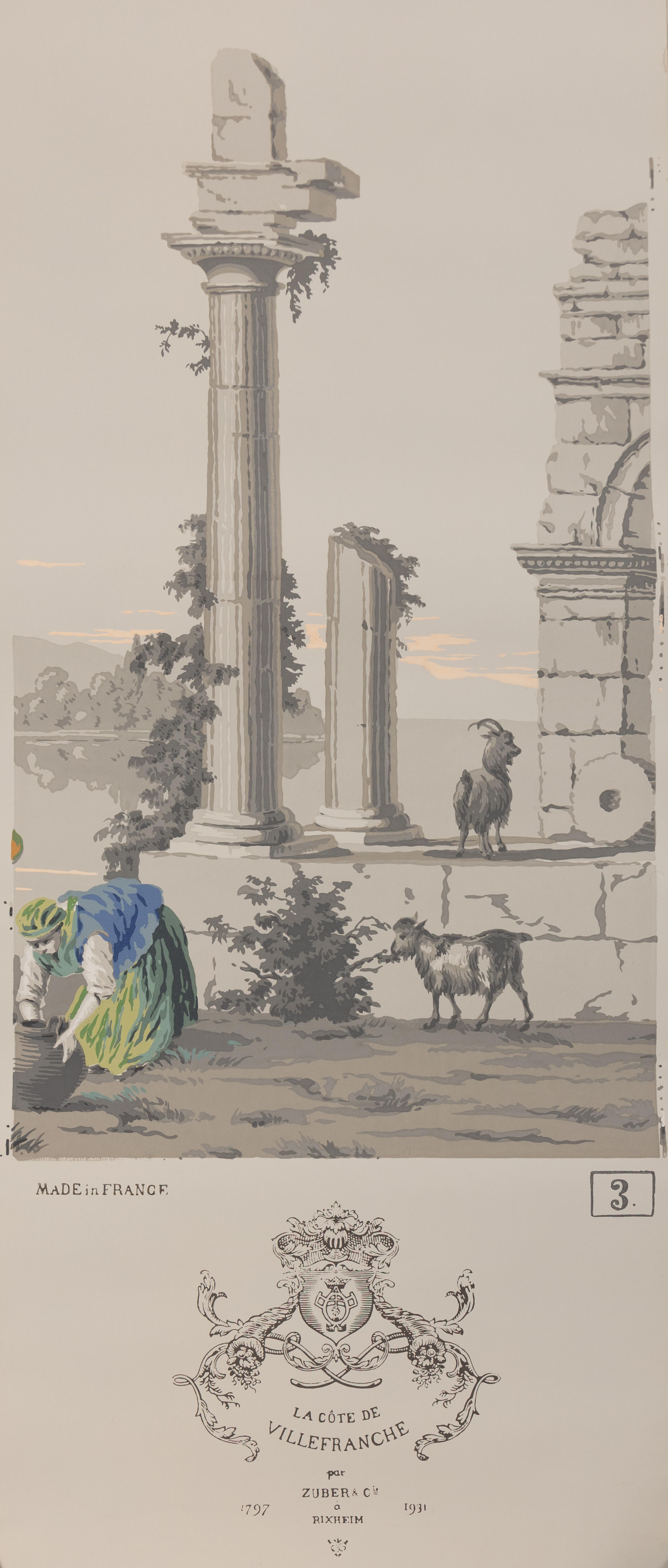 A Complete Set of Fourteen Zuber et Cie. La Cote de Villefranche Wallpaper Panels