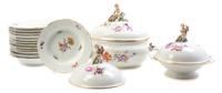 A Berlin (K.P.M.) Porcelain Partial Dinner Service, Height of tallest 13 inches.