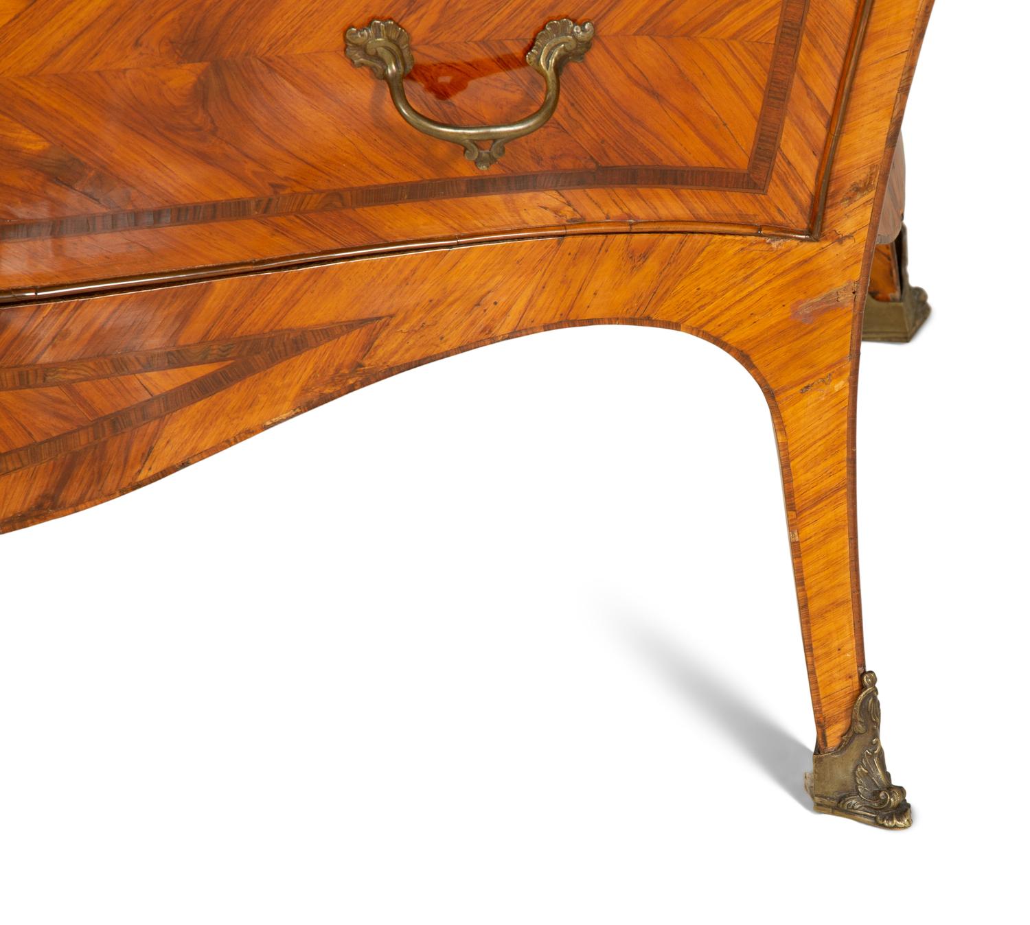 A Pair of Italian Bois de Rose Marble-Top Commodes