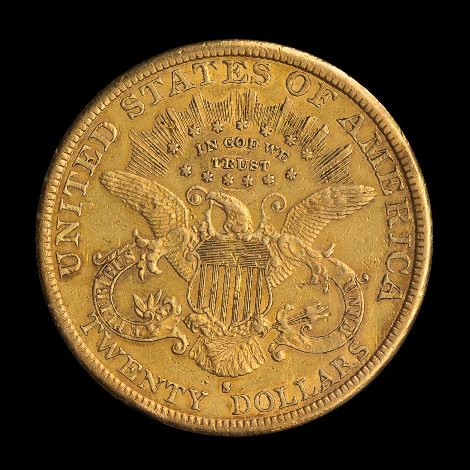 A United States 1889-S Liberty Head $20 Gold Coin
