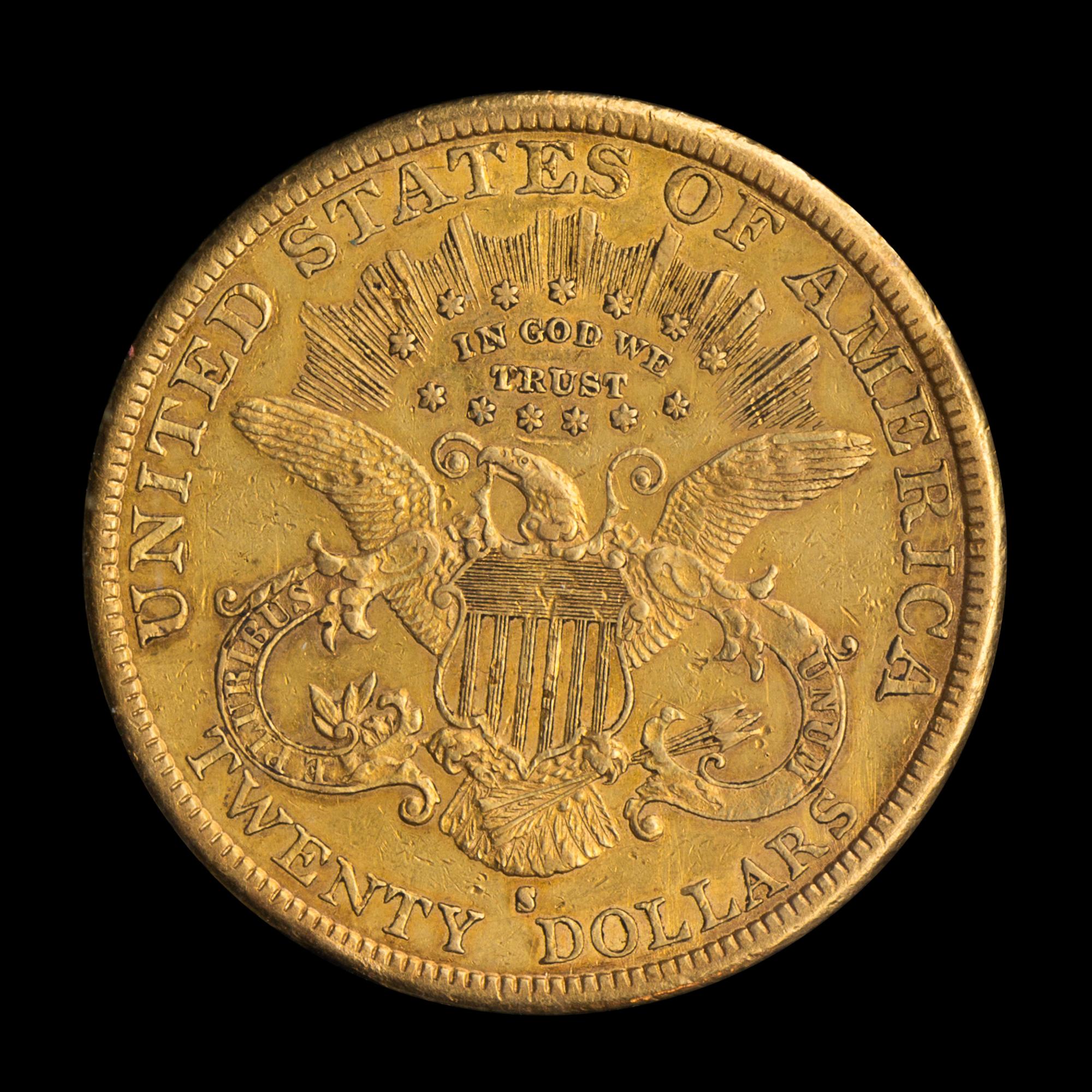 A United States 1889-S Liberty Head $20 Gold Coin