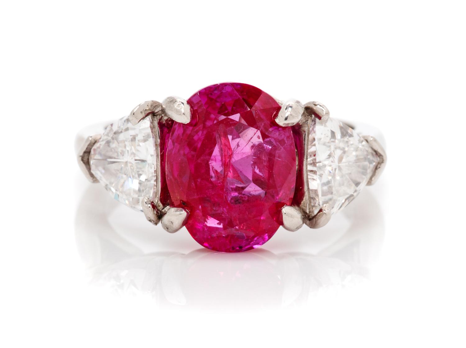 A Platinum, Ruby and Diamond Ring, 4.80 dwts.