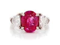 A Platinum, Ruby and Diamond Ring, 4.80 dwts.