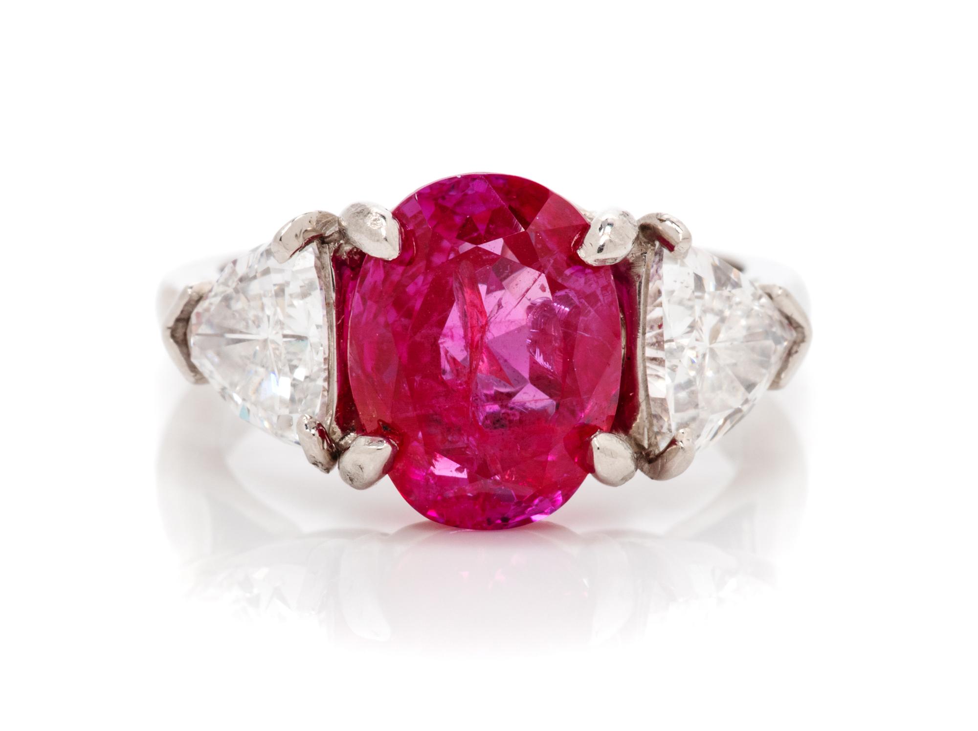 A Platinum, Ruby and Diamond Ring, 4.80 dwts.