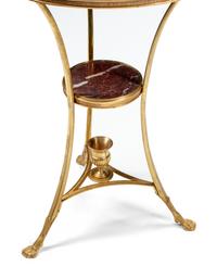 A Pair of French Brass and Marble Side Tables