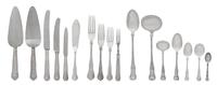 An English Partial Silver and Silver Plate Flatware Service, Mappin & Webb, Sheffield, 1915, in the King's pattern, comprising: 12 dinn