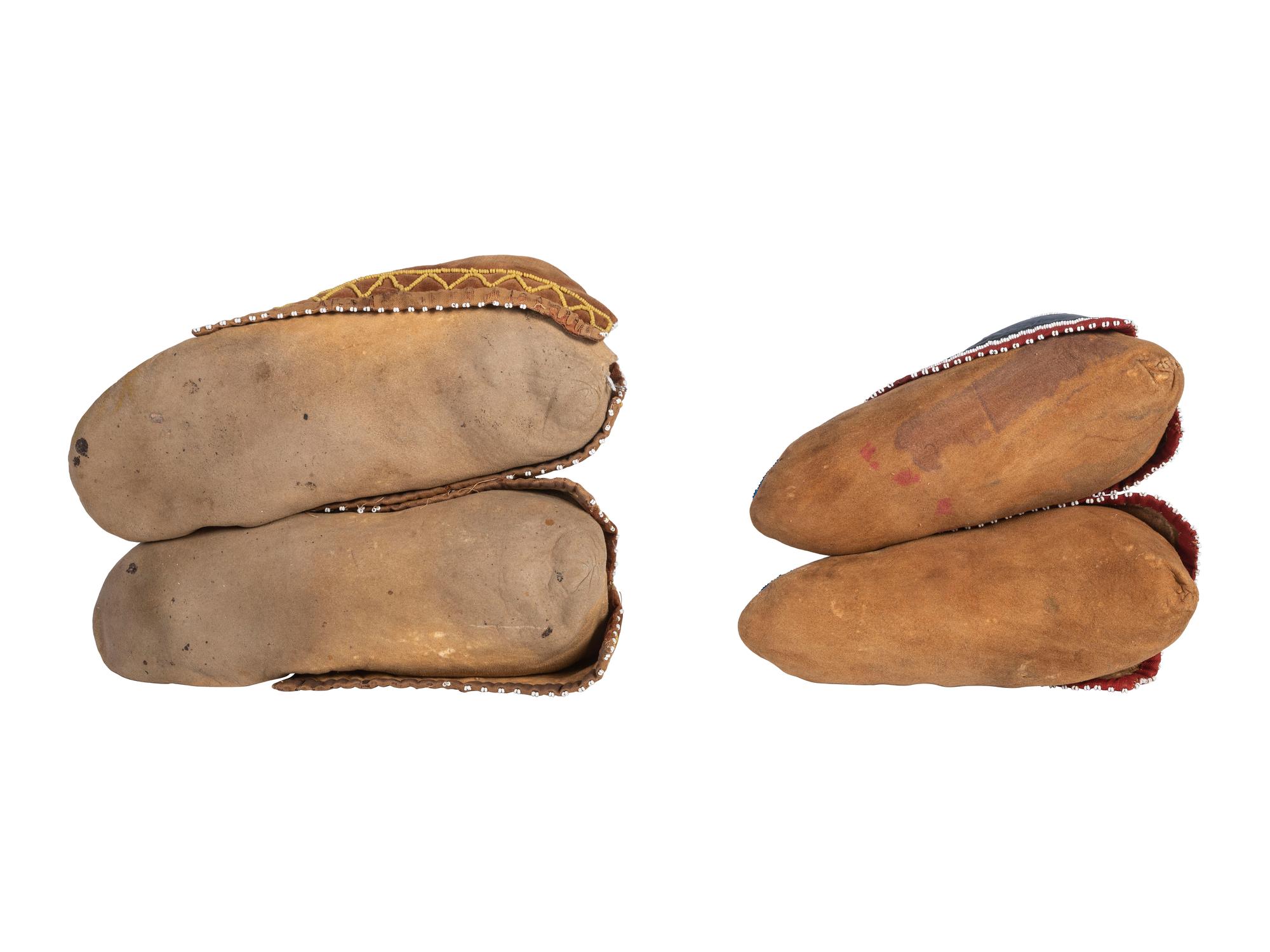 Delaware Beaded Hide Moccasins