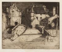 Sir David Young Cameron, (Scottish, 1865-1945), A group of twelve works: Chinon, Inverlochy Castle, Fisher Folk, Haddington, Lady of Ho