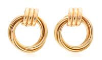 A Pair of 14 Karat Rose Gold Earclips, 9.20 dwts.