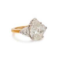 Diamond, Platinum, and Yellow Gold Ring