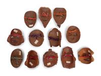 12 Japanese Wood Theater Masks
