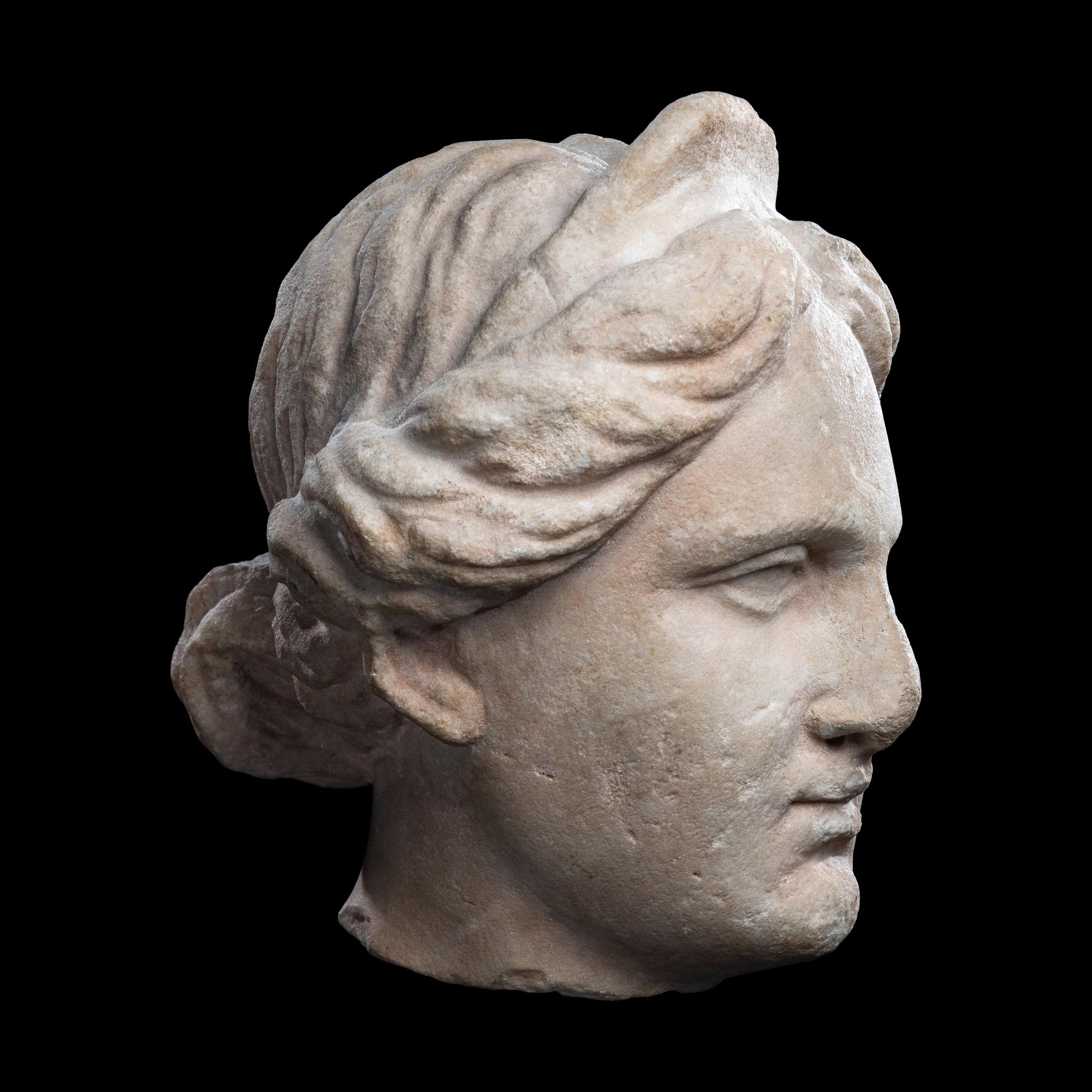 A Roman Marble Head of a Goddess