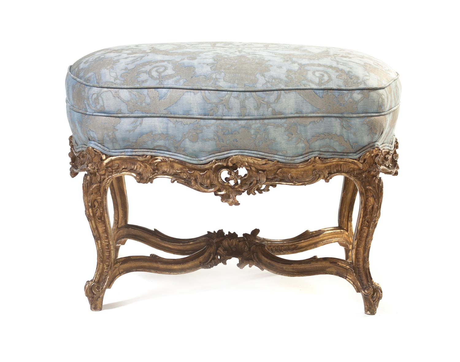 A Louis XV Style Giltwood Tabouret, Width 27 inches.