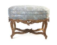 A Louis XV Style Giltwood Tabouret, Width 27 inches.