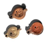Three Roman Terracotta Oil Lamps