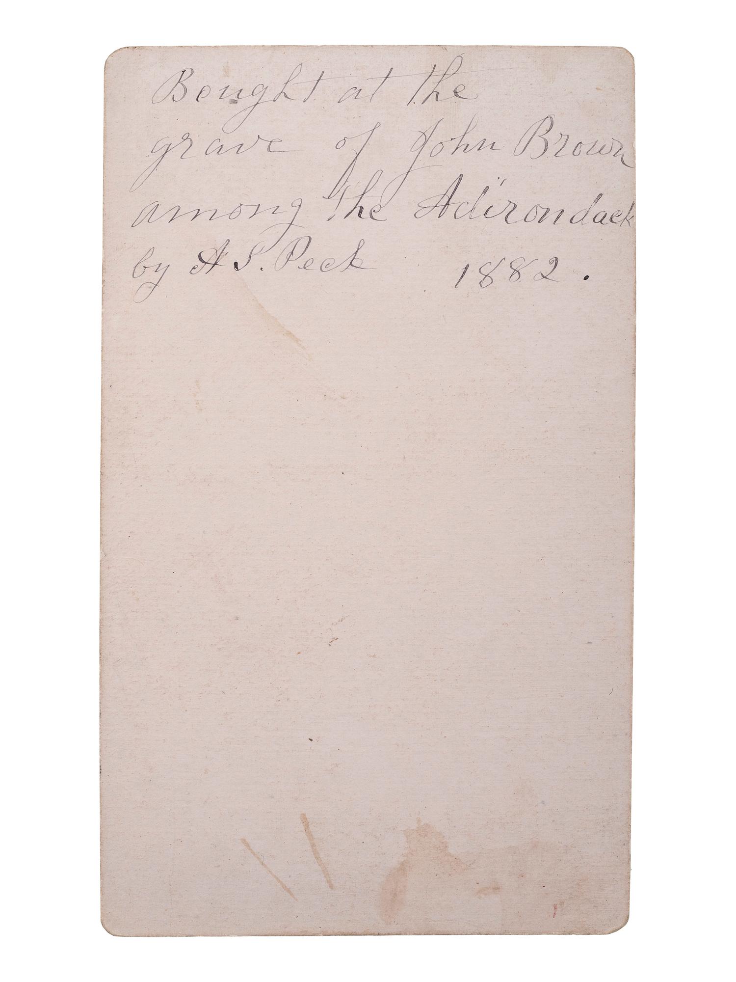 [SLAVERY & ABOLITION]. STODDARD, S.R., photographer. CDV of John Brown's grave, North Elba, New York. Glen's Falls, NY: 1882.