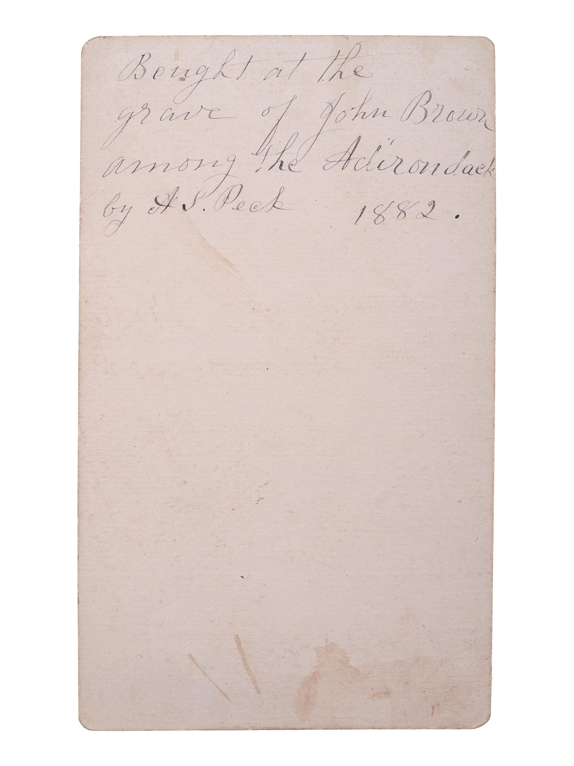[SLAVERY & ABOLITION]. STODDARD, S.R., photographer. CDV of John Brown's grave, North Elba, New York. Glen's Falls, NY: 1882.