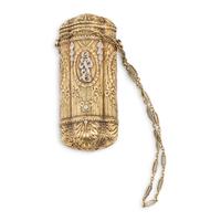 A Gold and Diamond and Jewel-Mounted Cigarette Case