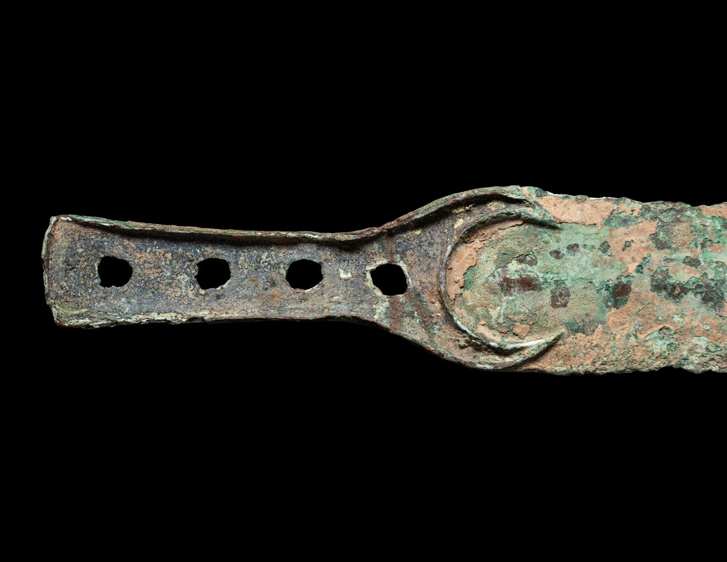 A Group of 5 Luristan Bronze Weapons Including Spearheads and a Sword