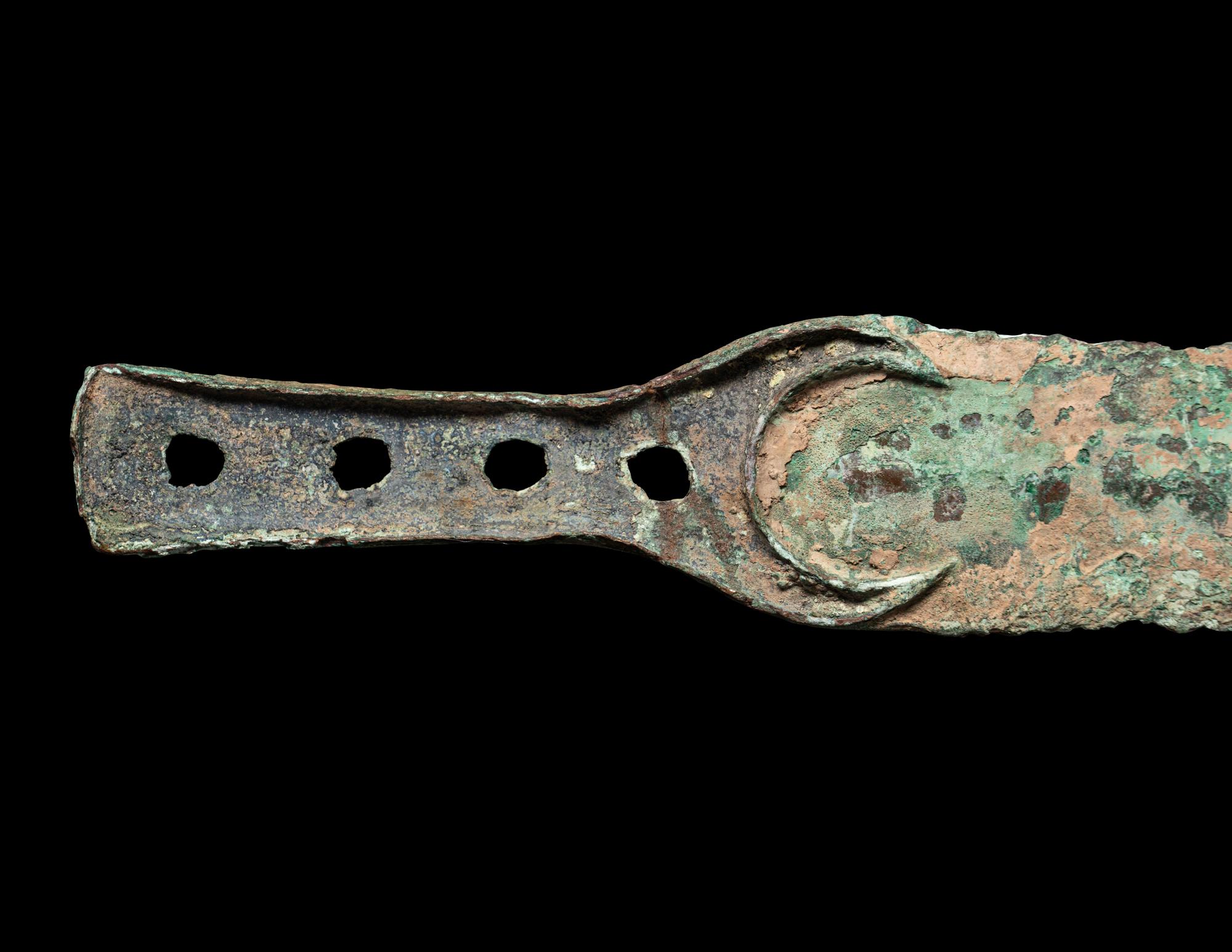 A Group of 5 Luristan Bronze Weapons Including Spearheads and a Sword