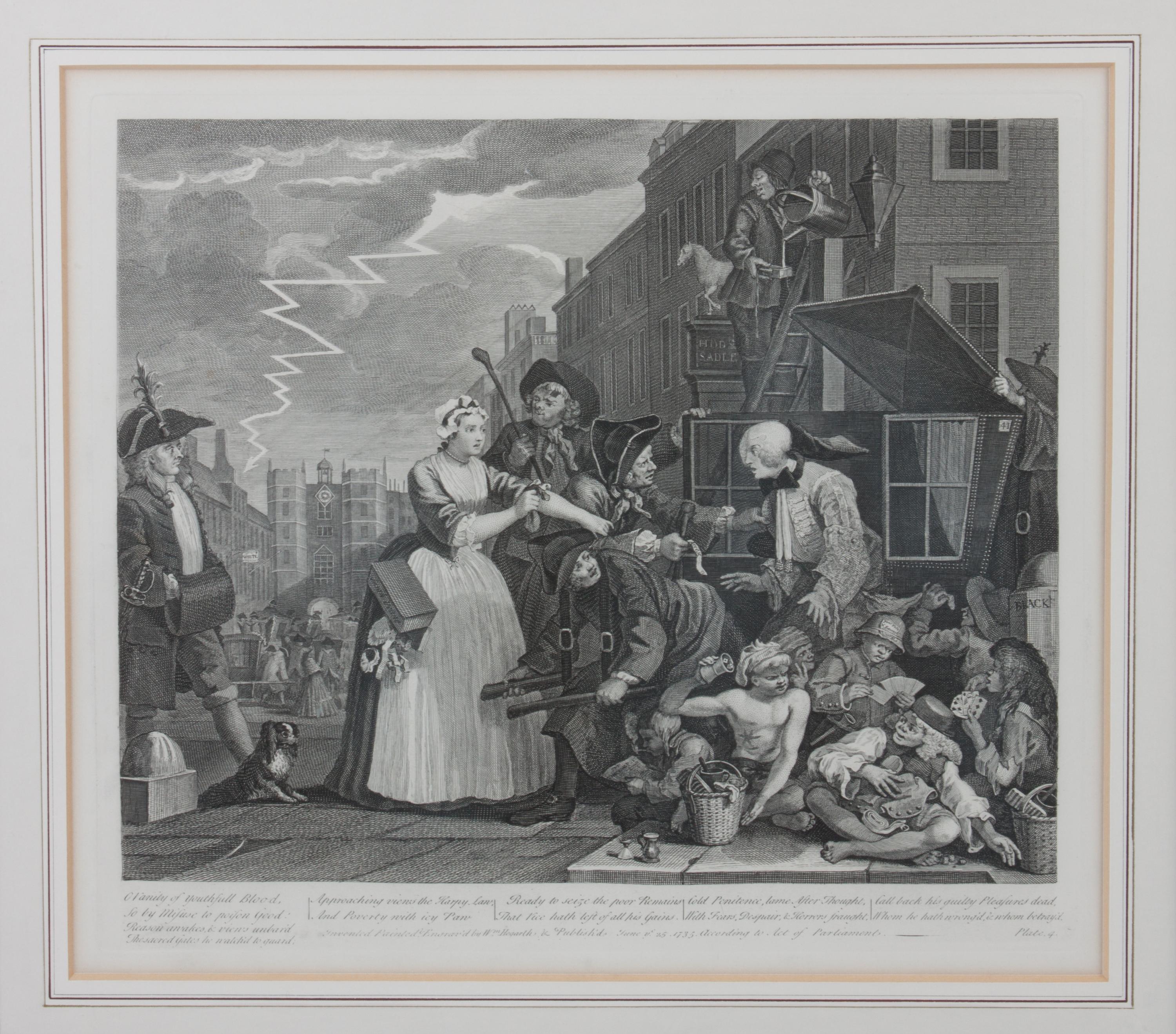 William Hogarth, (British, 1697-1764), The Rake's Progress (plates 1-8)