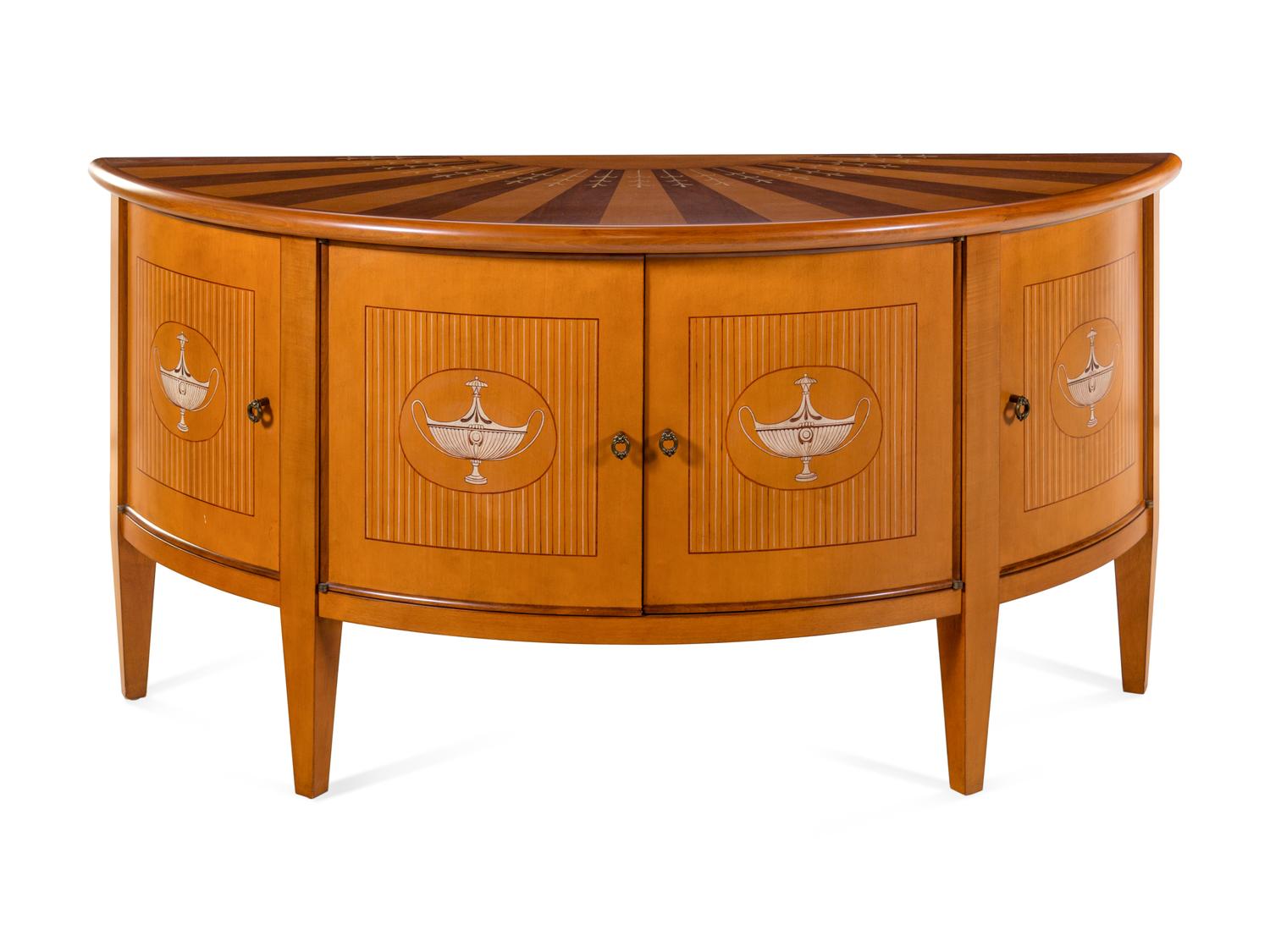 A Rose Tarlow Neoclassical Style Demilune Cabinet