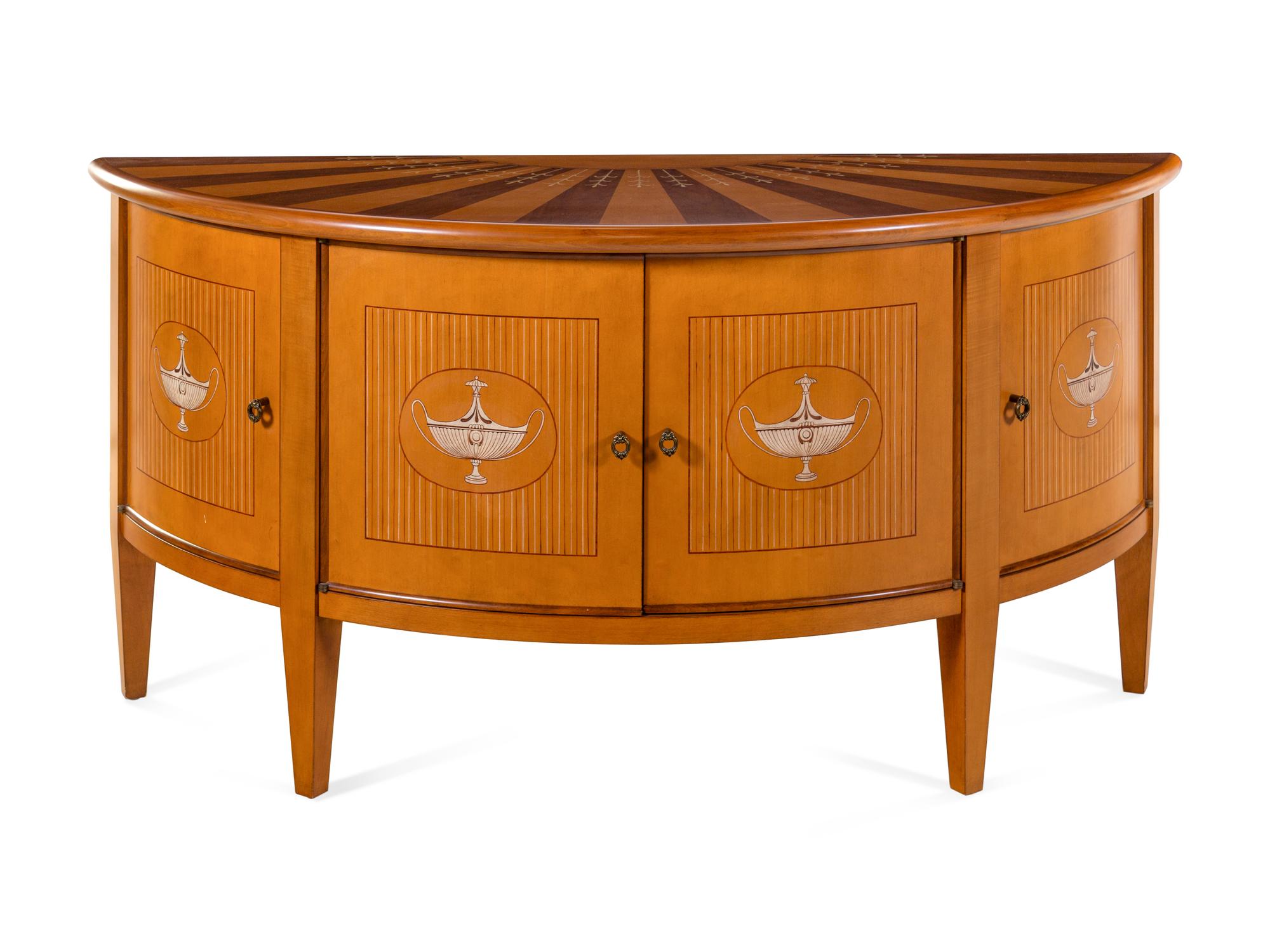 A Rose Tarlow Neoclassical Style Demilune Cabinet
