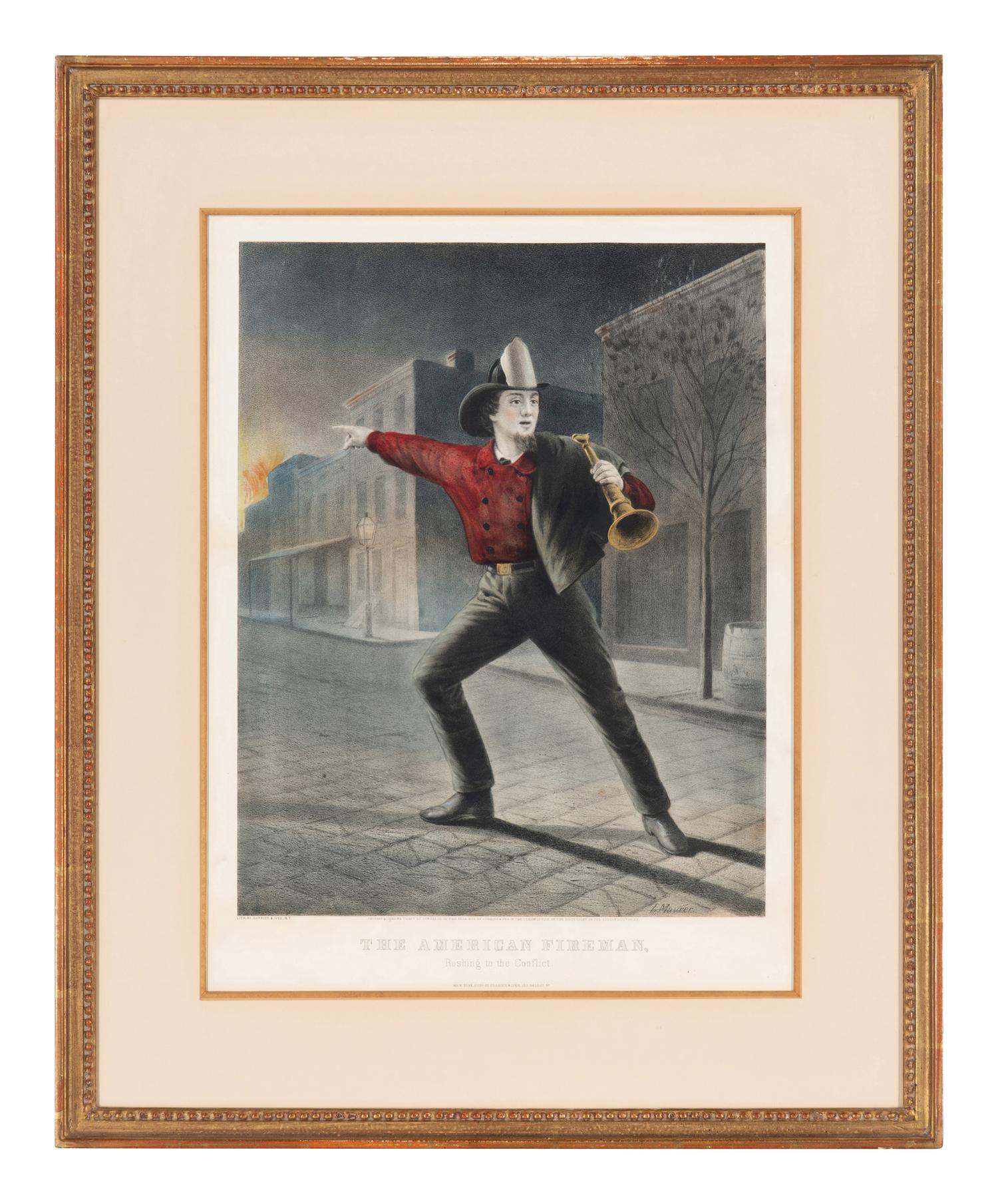 [Prints] Currier and Ives. American Fireman: Rushing to the Conflict
