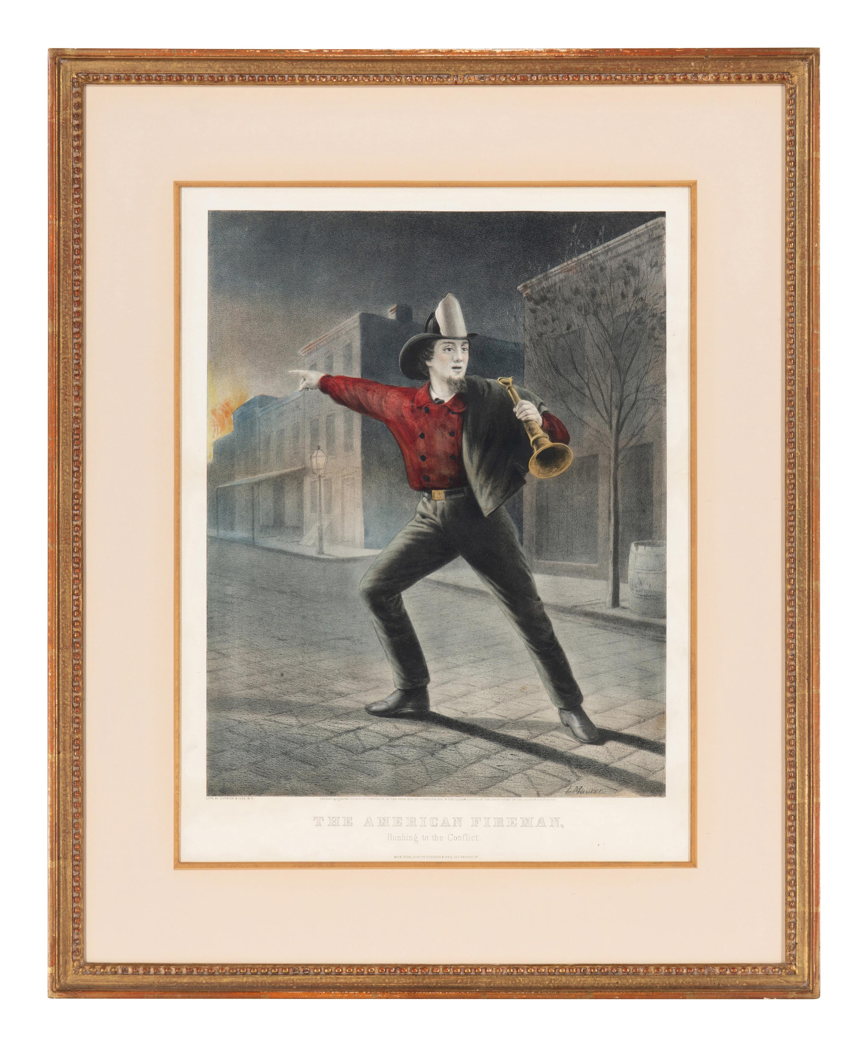 [Prints] Currier and Ives. American Fireman: Rushing to the Conflict
