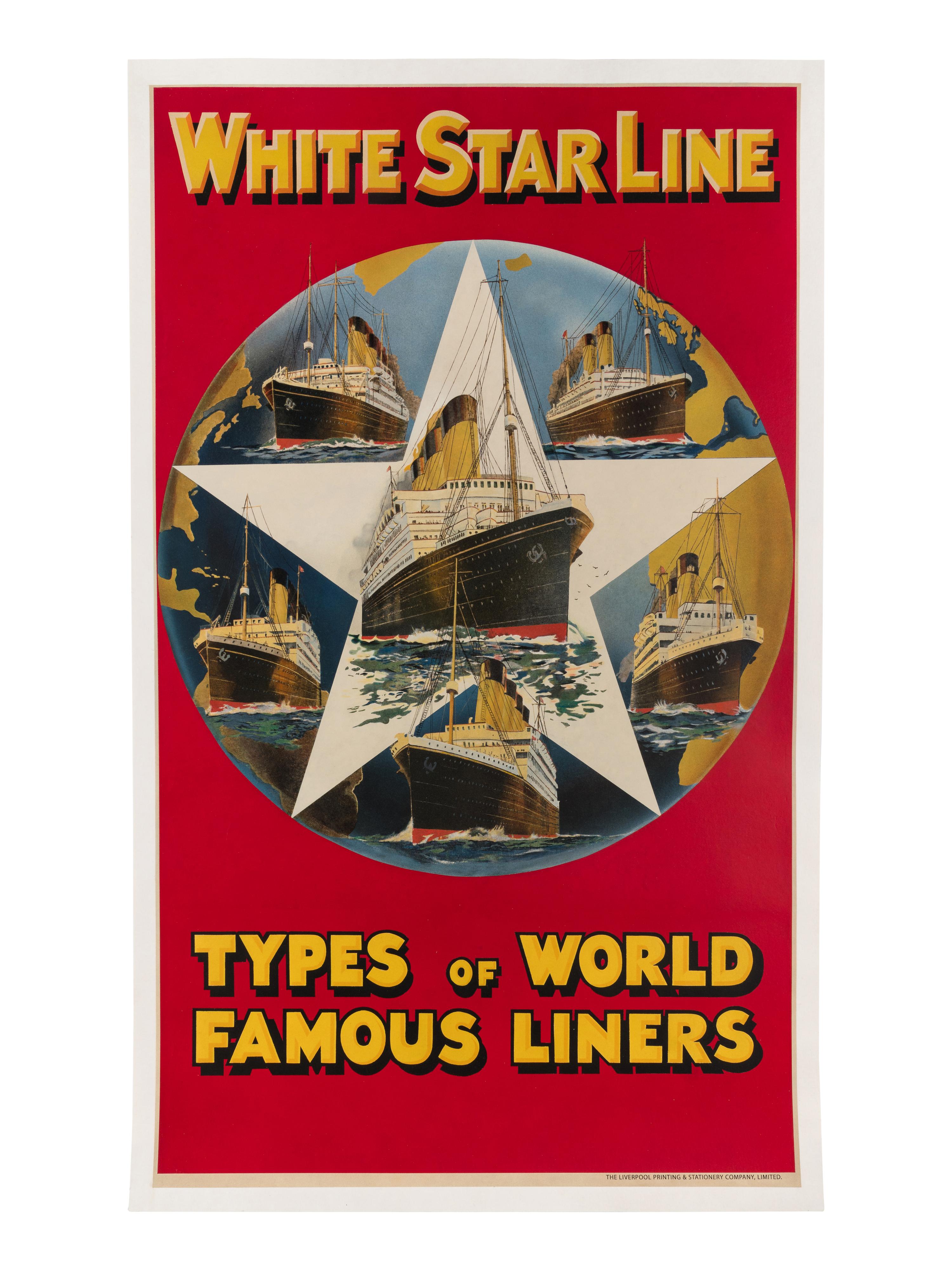 [RMS TITANIC]. White Star Line: Types of World Famous Liners. Liverpool: The Liverpool Printing & Stationery Company, Ltd., [1924].
