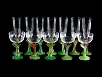 A Daum Colored Glass Stemware Champagne Service