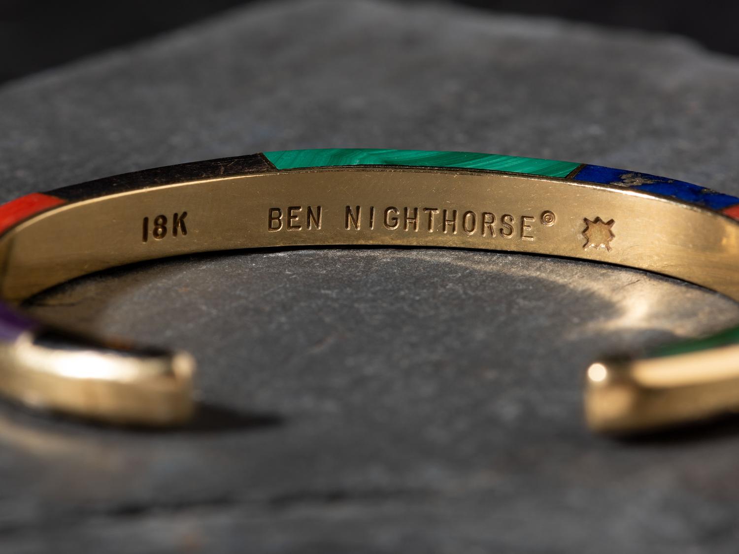Inlaid Gold Cuff Bracelets