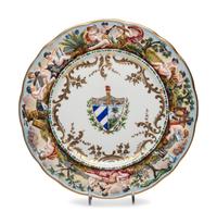 A Set of Twelve Capodimonte Porcelain Armorial Plates