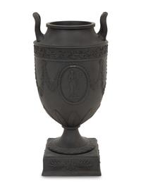 A Wedgwood Black Basalt Urn on Pedestal