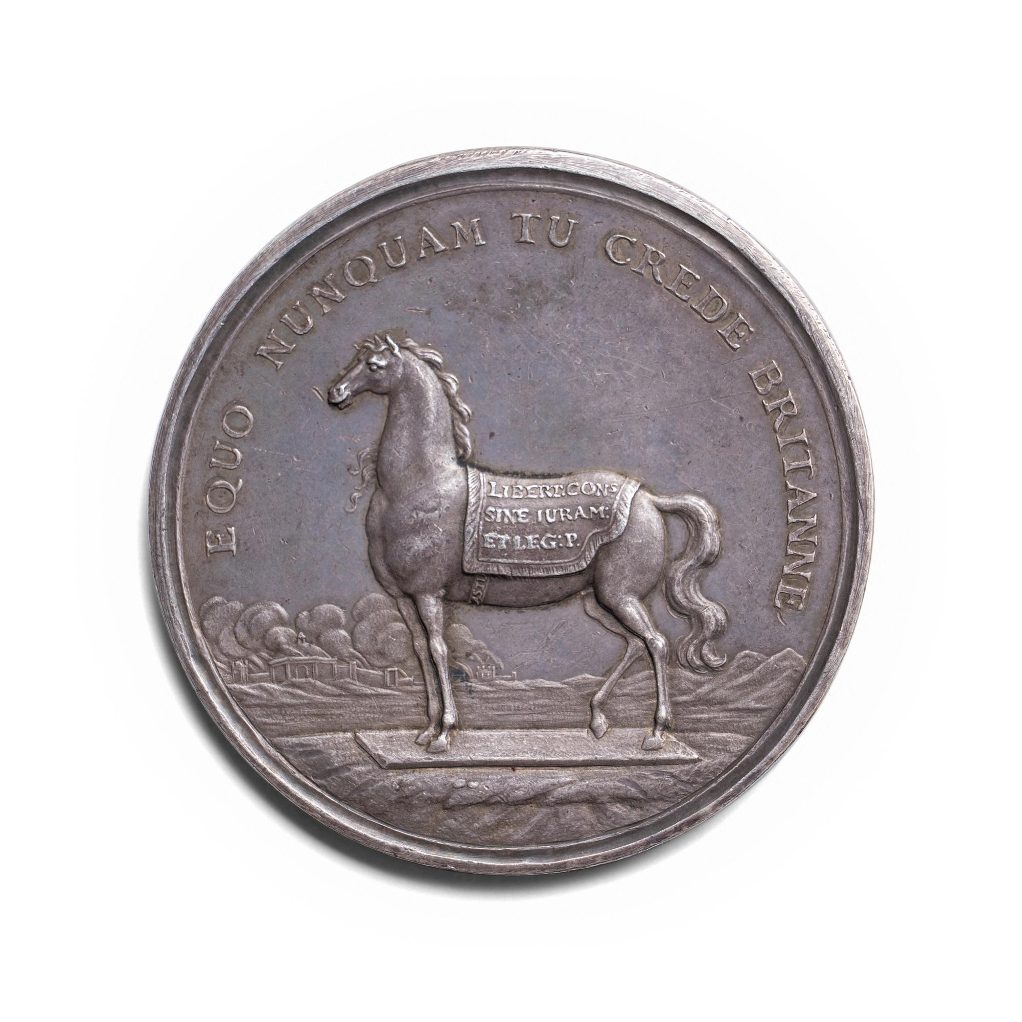 [EXONUMIA] A Silver Medallion by Jan Smeltzing (1656-1693) Satirizing the Birth of Prince James Francis Edward Stewart
