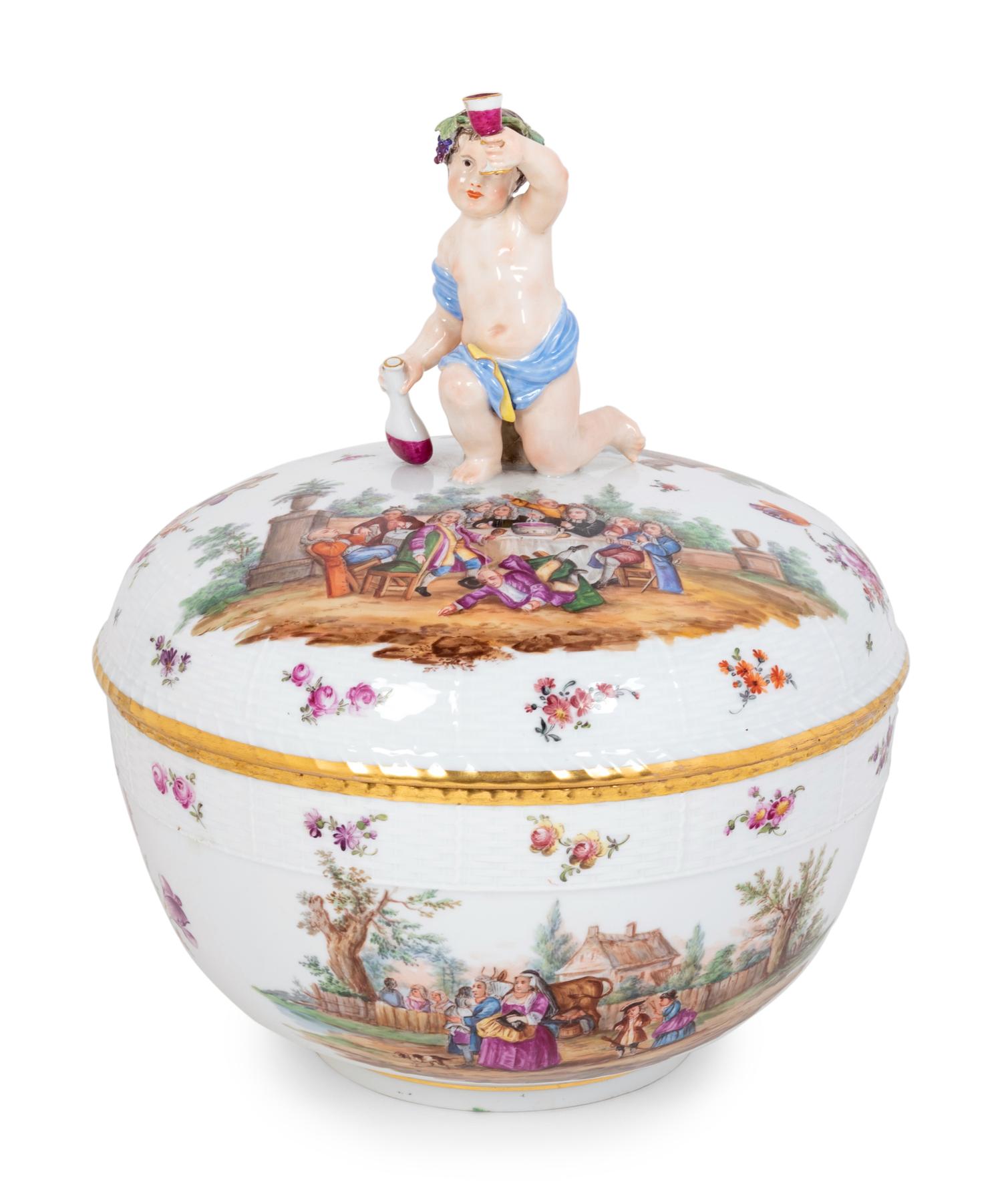 A Berlin (K.P.M.) Porcelain Rakes's Progress Covered Tureen