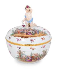 A Berlin (K.P.M.) Porcelain Rakes's Progress Covered Tureen
