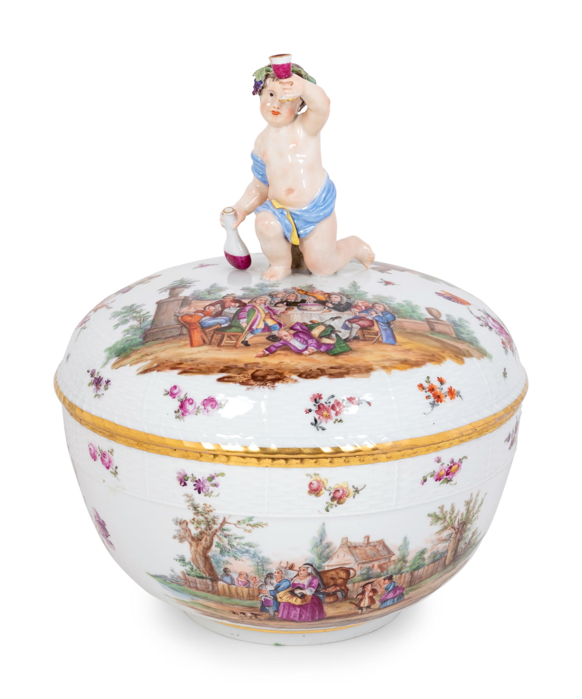 A Berlin (K.P.M.) Porcelain Rakes's Progress Covered Tureen