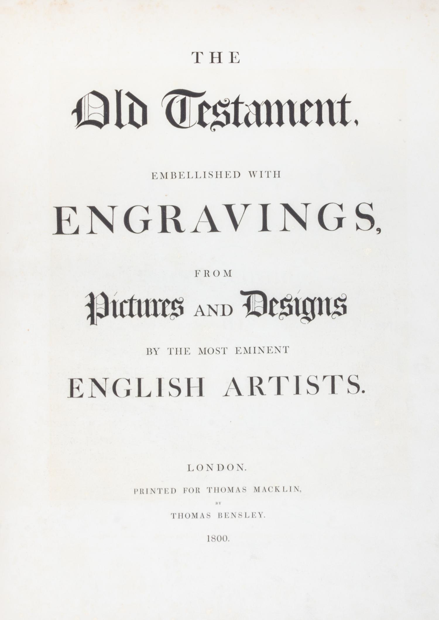 MACKLIN BIBLE. London, 1800. 7 vols. Complete with 66 full sized plates, including engraved dedication leaf.