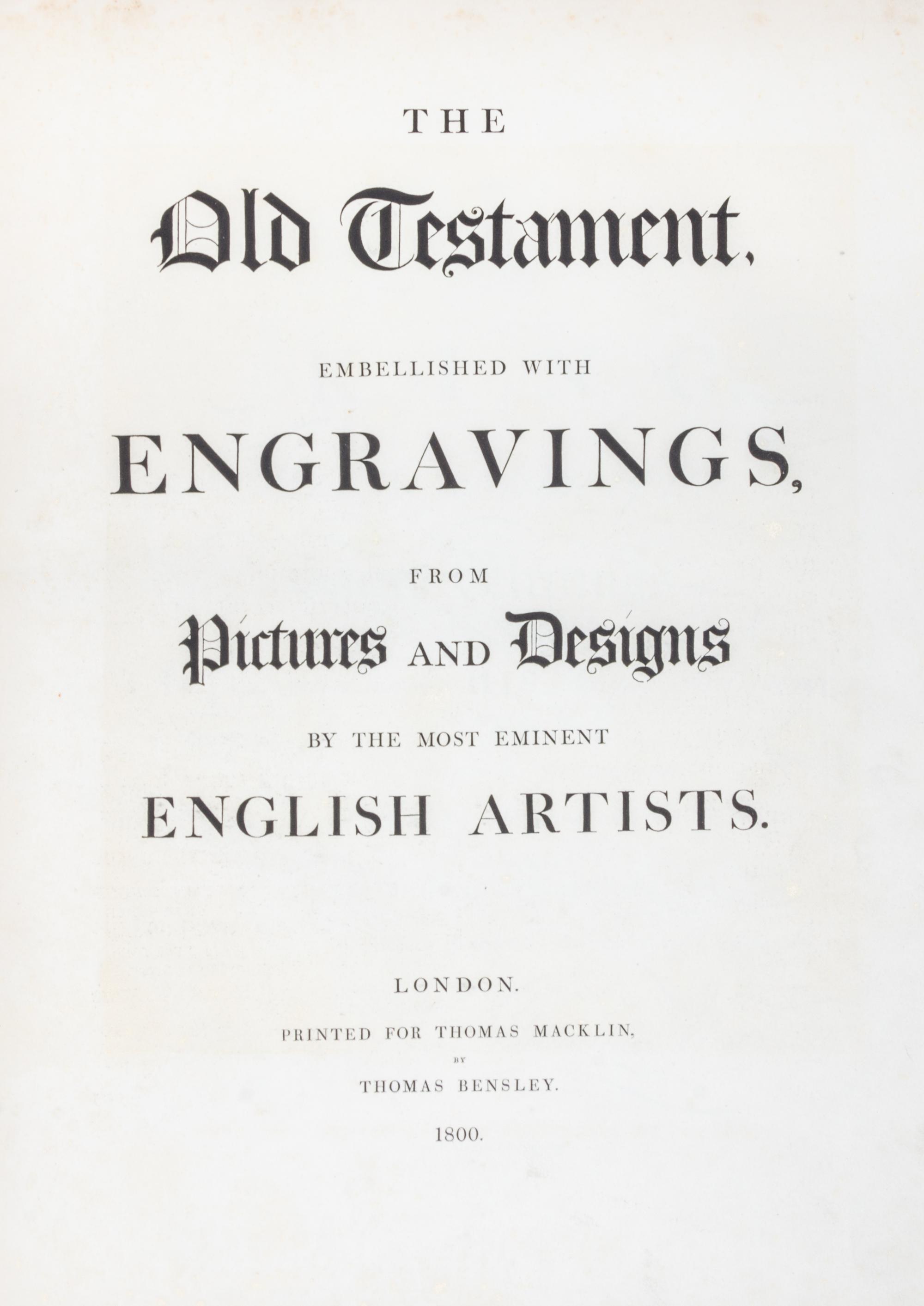 MACKLIN BIBLE. London, 1800. 7 vols. Complete with 66 full sized plates, including engraved dedication leaf.