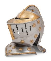 A Group of Four Pressed Metal Armor Helmets