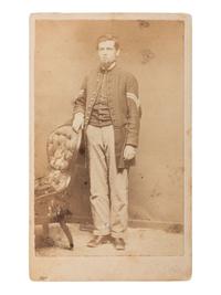 [CIVIL WAR]. A group of 5 items identified to Private Reuben Morris (3), 4th Iowa Cavalry, and John Spence, 24th Kentucky Infy., DOW, incl. photographs and documents.