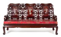 A Set of Three Chinese Export Mother-of-Pearl Inlaid Hongmu Furniture
