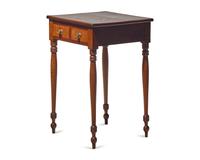 A Late Federal Tiger Maple and Cherrywood Two-Drawer Work Table, Circa 1825