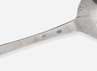 A set of five silver tablespoons, Thomas Shields (1743-1819), Philadelphia, PA, and other, circa 1780-1790