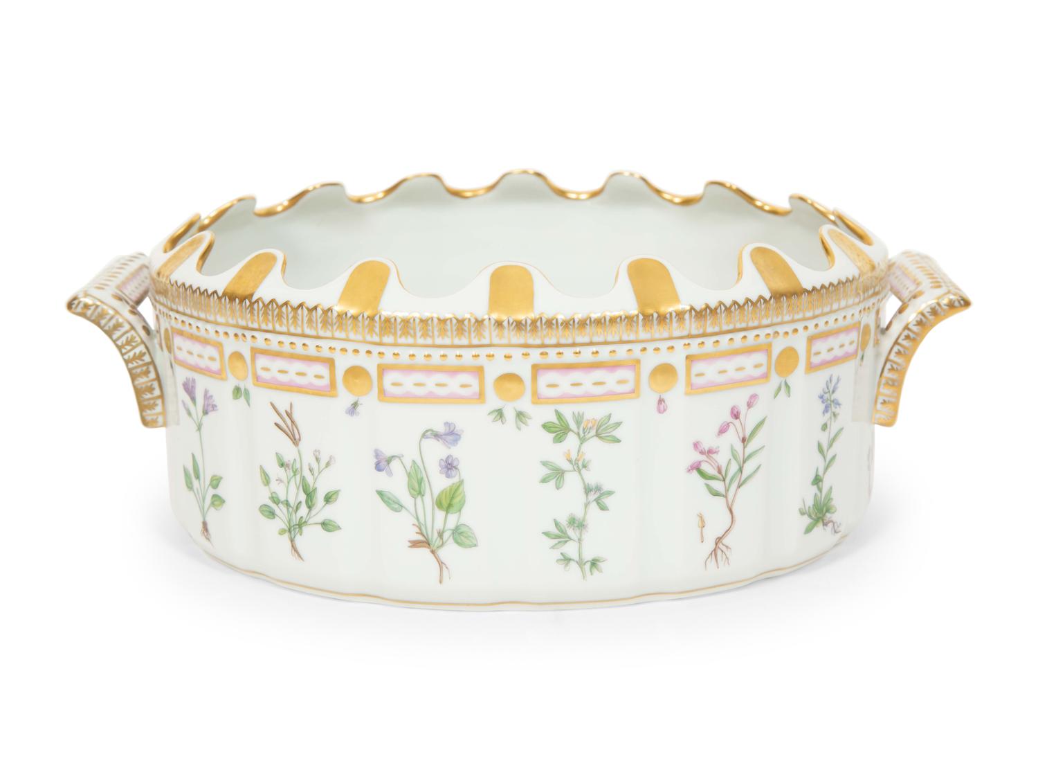 A Royal Copenhagen Flora Danica Porcelain Monteith