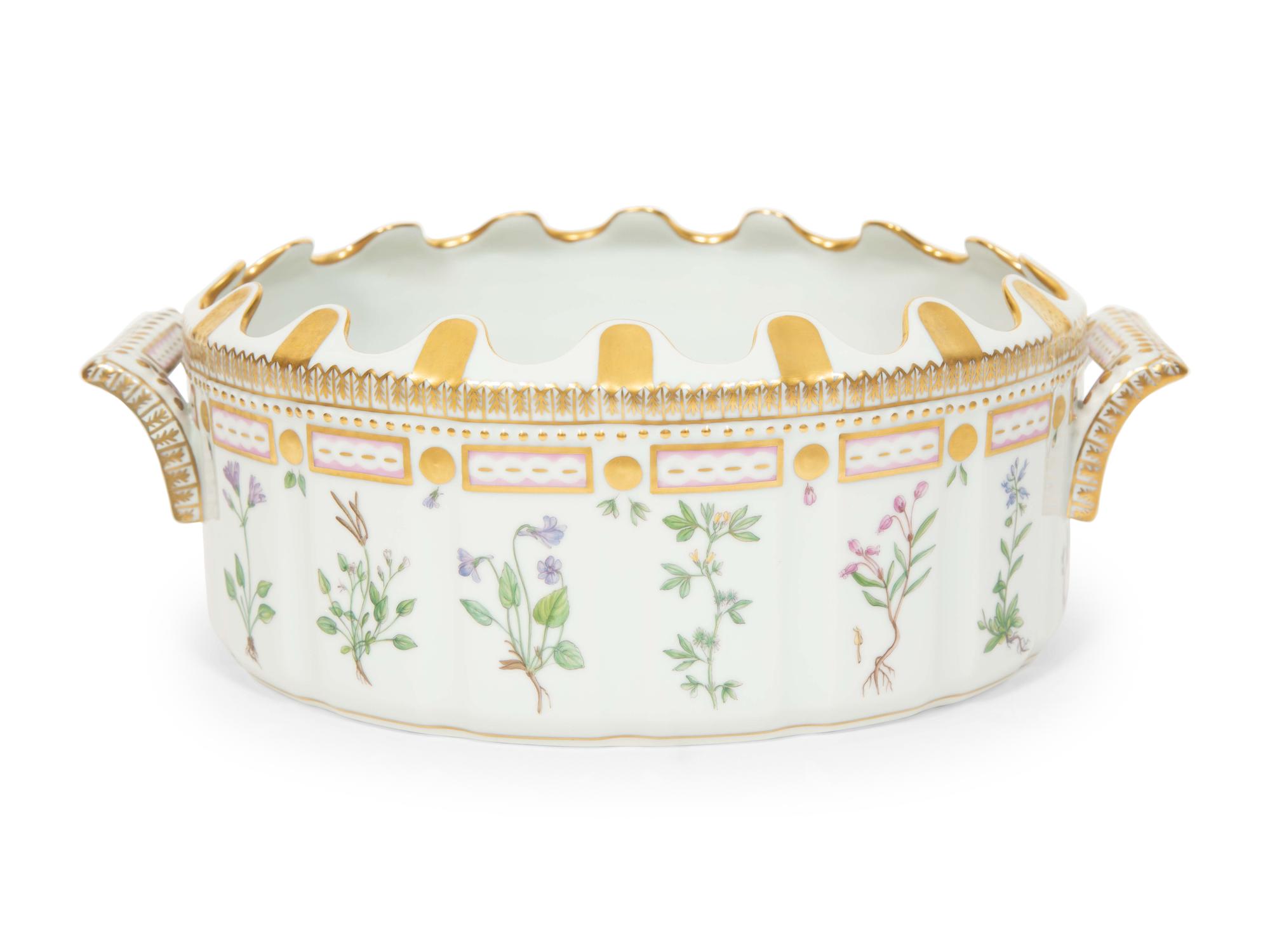A Royal Copenhagen Flora Danica Porcelain Monteith