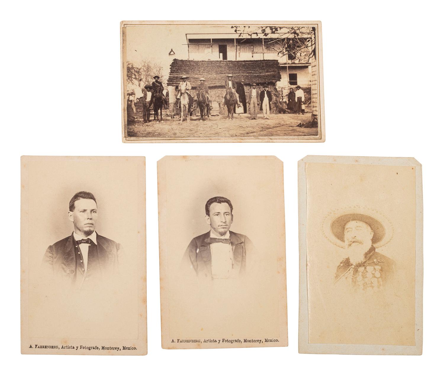[TEXAS]. A group of 9 CDVS of Mexican and French military figures who engaged in hostilities between the countries including the Second French Intervention during the 1860s.